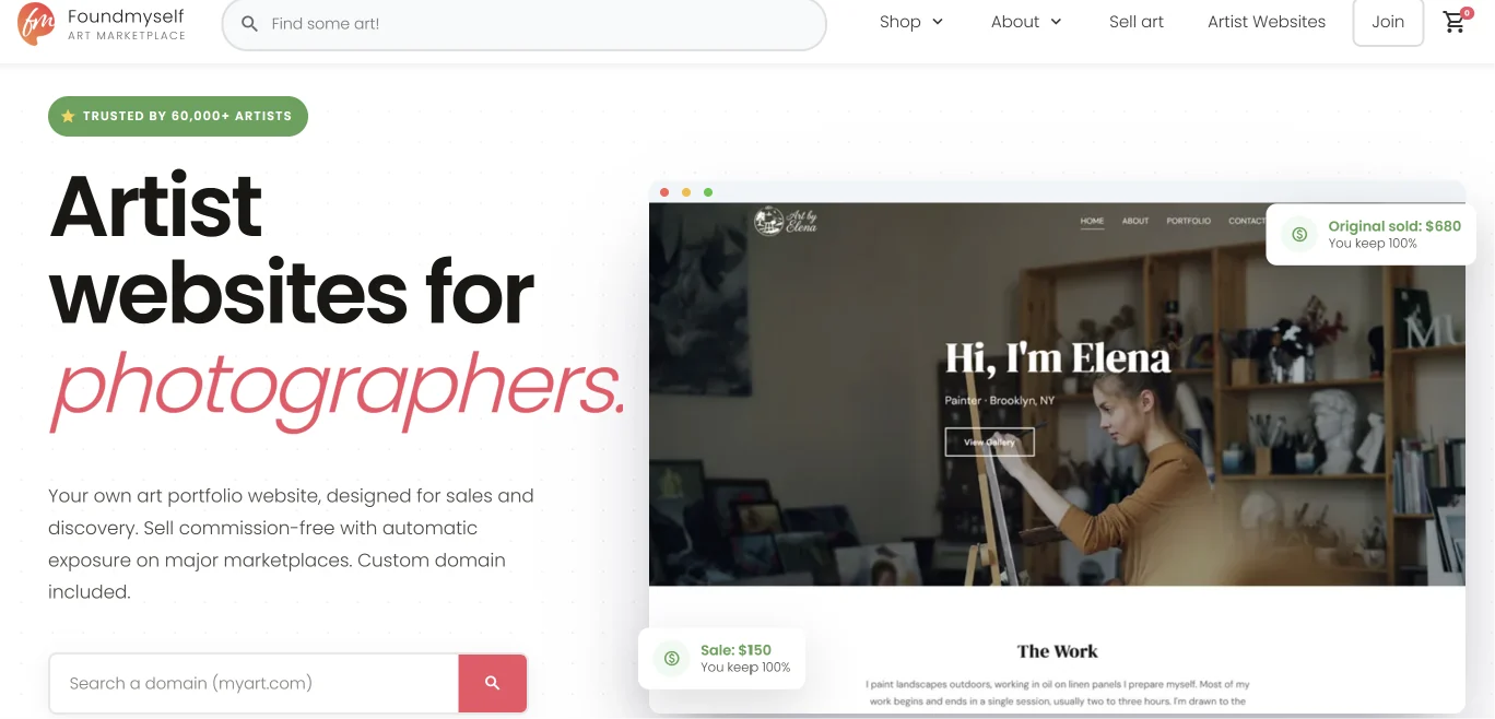 Portfolio storefront for digital makers