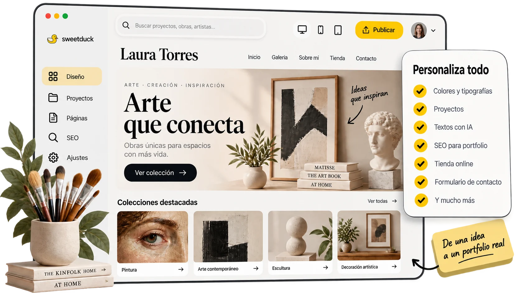 Ejemplo de aplicación creada con sweetduck