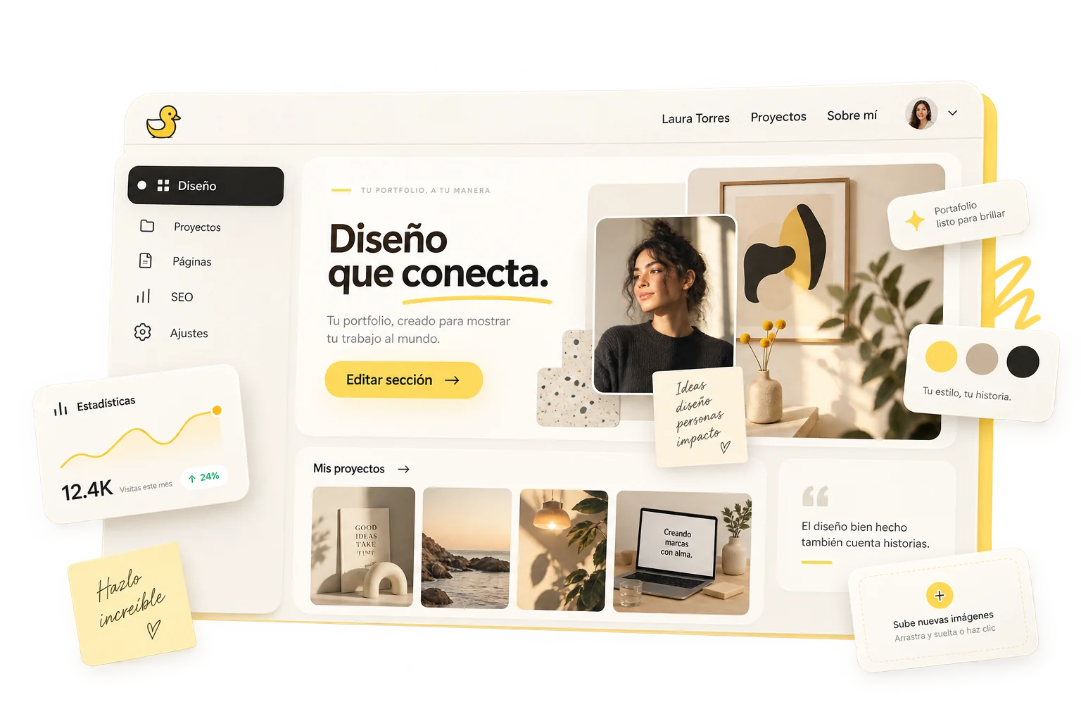 Ejemplo de primer portfolio creado con sweetduck