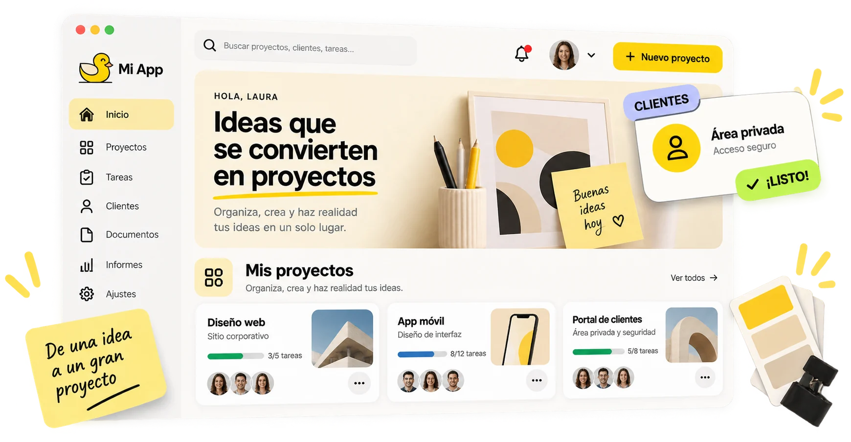 Ejemplo de una aplicación creada a partir de un prompt
