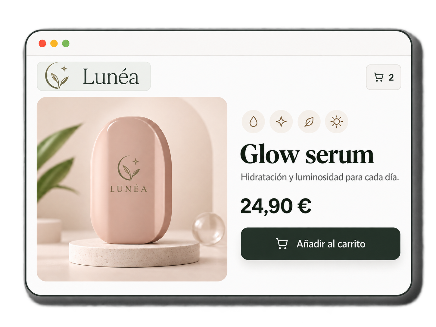 Vista previa de una tienda online de cosmética